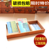zakka日单 三格实木收纳盒 3格托盘 分类整理 桌面展示盒 木盒