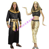 万圣节成人男女情侣化妆舞会埃及艳后金法老国王公主祭师表演服装