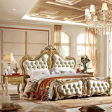 欧式床双人 床金色公主床1.8米香槟金床 法式家具床田园床实木床