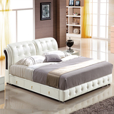 时尚储物床1.5米真皮床1.8米双人床 气动高箱皮床小户型抽屉床