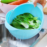 创意厨房翻盖沥水篮多用洗蔬菜盆淘米盆塑料滤水筛水果盘洗菜篮子