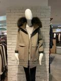 ENC女装专柜正品韩国代购长款毛呢外套带帽2色15冬反季ENJH54T35R