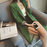 韩国代购2016春秋新款韩版中长款西装外套女修身长袖宽松大码显瘦