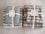 日式简约纯棉针织四件套全棉条纹新疆天竺棉床笠床品日式被套1.8m