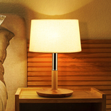 台灯北欧宜家客厅书房简约创意装饰灯实木日式木质木艺卧室床头灯