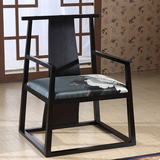 新中式餐椅现代中式实木太师椅客厅会所茶室接待洽谈椅扶手休闲椅