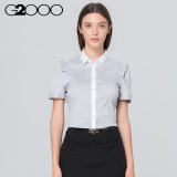 G2000春季新款女装短袖衬衫上衣女百搭时尚女士优雅气质通勤短衫
