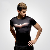 超级英雄系列短袖t恤紧身衣运动健身背心排汗速干衣篮球弹力衣男