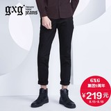 gxg jeans男装男修身时尚黑色气质小脚休闲长裤潮#53602105
