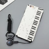 全包硅胶苹果6s手机 iphone6Plus保护套黑白钢琴键皮纹简约软