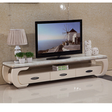简约现代不锈钢大理石电视柜原木色烤漆地柜茶几组合实木电视柜