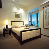 新中式床现代简约床 实木双人床婚床 酒店别墅会所 样板房间家具