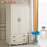 小美式衣柜2门 两门实木质衣柜双门 欧式整体衣橱柜卧室家具 E21