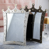 欧式金属台式化妆镜 高清复古公主梳妆镜 皇冠创意礼物
