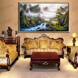 高档欧式山水风景油画聚宝盆客厅横版别墅古典挂画纯手绘有框壁画