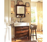 美式橡木浴室柜组合欧式镜柜台上盆柜落地柜地中海洗脸盆柜卫浴柜