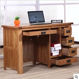 特价欧式实木台式学习桌写字台白橡木家具简约现代书桌单边电脑桌