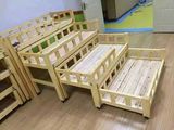 疯狂促销幼儿园床樟子松四层推拉床 专用床儿童实木床多人床抽