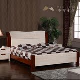 地中海风格白色实木床1.5 1.8米榆木床美式乡村现代简约床双人床