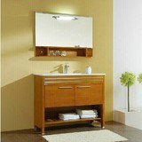 欧式橡木浴室柜组合简约橡木实木储物柜卫生间洗脸盆镜柜特价H014