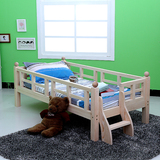 儿童床带护栏男孩女孩床单人床实木床宝宝婴儿床松木床爬梯床定做