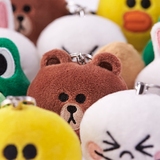 韩国LINE FRIENDS可爱创意布朗熊Q版毛绒公仔钥匙扣钥匙圈包挂件