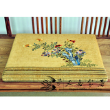 [又嘉]中式古典红木家具刺绣坐垫圈椅垫刮绒花鸟图册-紫花石竹