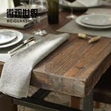 美式金属艺术组装复古桌长方形乡村实木餐饭桌餐桌椅组合工作特价