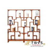 竹节博古架实木榆木中式古董架客厅办公室置物展示柜中式仿古家具