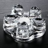 透明实心形水晶玻璃花茶壶底座暖茶器玻璃加热器蜡烛暖茶器加厚