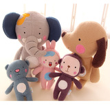 正品韩国卡通大象猴子熊毛绒玩具森林动物公仔布娃娃儿童玩偶礼物