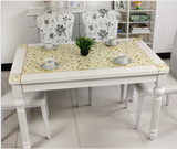 欧式餐桌椅组合客厅实木长方形餐桌家具简欧家具欧式餐桌理石桌