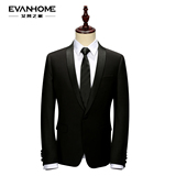 艾梵之家秋季商务西服套装 男士修身型职业正装黑色结婚西装外套