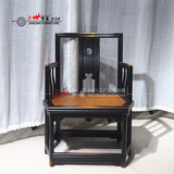工厂直销 中式古典家具实木六角椅黑色大漆仿古椅子席面做旧茶椅