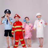 新款儿童消防员医生护士警察交警演出服万圣节道具装扮服装表演服
