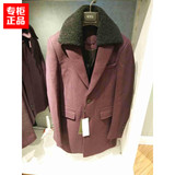 GXG男装2015冬装新款代购 专柜正品时尚紫红色长款大衣 54226344