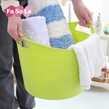 Fasola日式衣物玩具收纳桶大号脏衣篮手提脏衣桶浴室洗衣洗澡篮子