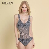 EBLIN专柜正品代购超性感斑马纹比基尼式露腰连体泳衣ECAR424012