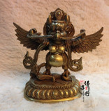 西藏佛教用品 大鹏金翅鸟 100%纯铜小佛像 做工精细13cm