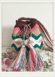纯手工哥伦比亚wayuu包 民族风图案编织流苏水桶包 单肩包 包邮