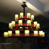 大型铁艺新中式吊灯定制非标工程灯具定做客厅餐厅灯酒店会所灯