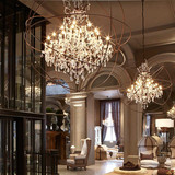 美式复古铁艺创意奢华餐厅水晶吊灯欧式个性客厅别墅工程水晶吊灯