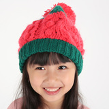 韩版女童保暖毛线帽子 女潮韩国时尚个性宝宝针织帽 小孩子套头帽