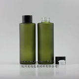 厂家直销F 100ML橄榄色礞砂圆柱玻璃瓶,乳液瓶,化妆水瓶,黑铝盖