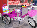 3岁7岁绿色儿童带斗双人折叠童车充气轮胎宝宝脚蹬三轮车自行车