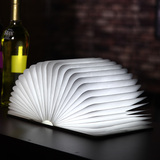创意实木书本灯 便携折叠可充电LED折纸书灯 翻书灯床头灯礼物