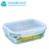 茶花微波炉专用玻璃饭盒 耐热晶钻玻璃保鲜盒便当碗盒子6401