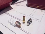 Cartier卡地亚LEVE系列18k玫瑰金戒指螺丝印情侣对戒尾戒钛钢指环