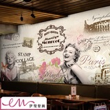 欧式复古砖纹砖墙建筑大型壁画明星海报拼图壁纸服装店咖啡厅墙纸
