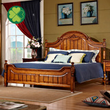 美式家具全实木床欧式床1.8米双人床婚床美式乡村实木床1.5米高箱